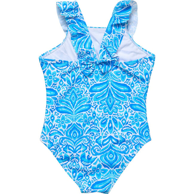 Santorini Blue Ruffle Shoulder Swimsuit - One Pieces - 3