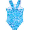 Santorini Blue Ruffle Shoulder Swimsuit - One Pieces - 3