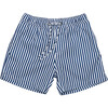 Denim Stripe Comfort Lined Swim Short - Swim Trunks - 1 - thumbnail