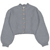 Women's Lila Petal Collar Cardigan, Mouse Grey - Cardigans - 1 - thumbnail
