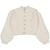 Lila Petal Collar Cardigan, Vanila - Cardigans - 1 - thumbnail