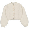 Women's Lila Petal Collar Cardigan, Vanila - Cardigans - 1 - thumbnail