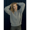 Women's Lila Petal Collar Cardigan, Mouse Grey - Cardigans - 2
