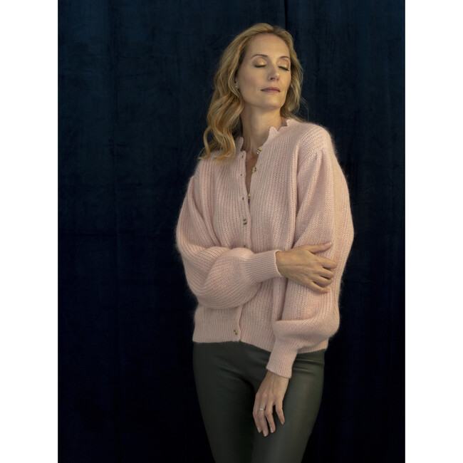 Women's Lila Petal Collar Cardigan, Milkshake - Cardigans - 2