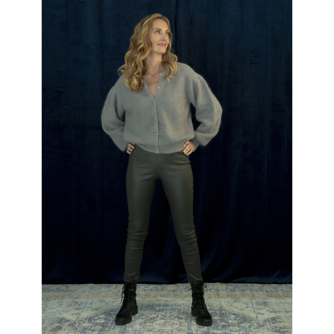 Women's Lila Petal Collar Cardigan, Mouse Grey - Cardigans - 4