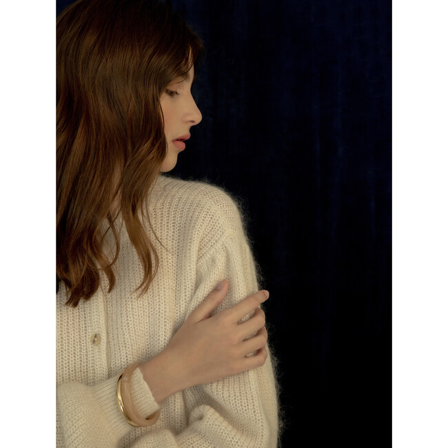 Women's Lila Petal Collar Cardigan, Vanila - Cardigans - 7