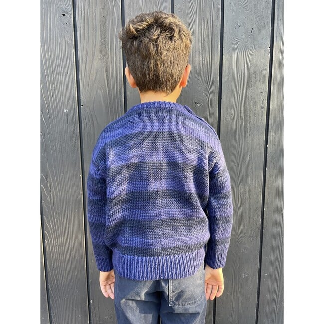 Oliver Striped Fisherman Sweater, Blue Combo - Sweaters - 5