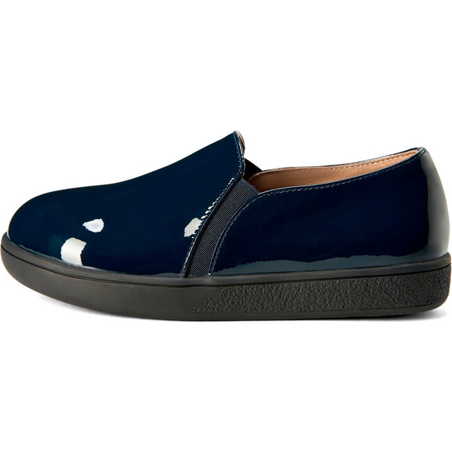 Terry Glossy Leather Slip-On Sneakers, Navy