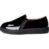 Terry Glossy Leather Slip-On Sneakers, Black - Sneakers - 1 - thumbnail