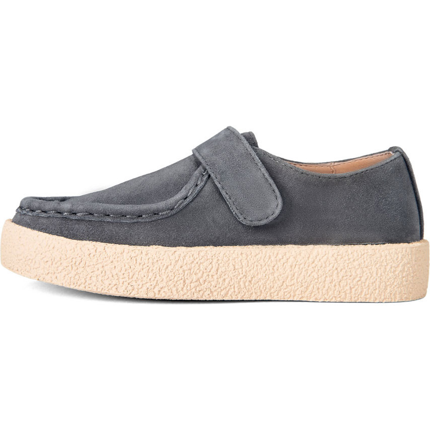Liam Suede Velcro Strap Loafers Boots, Dark Grey - Loafers - 1