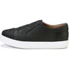 Connor Supple Leather Elasticated Webbing Strap Sneakers, Black - Sneakers - 1 - thumbnail