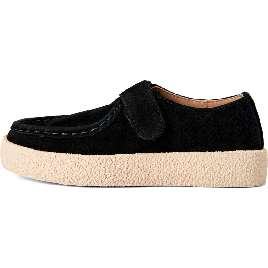 Liam Suede Velcro Strap Loafers Boots, Black - Loafers - 1