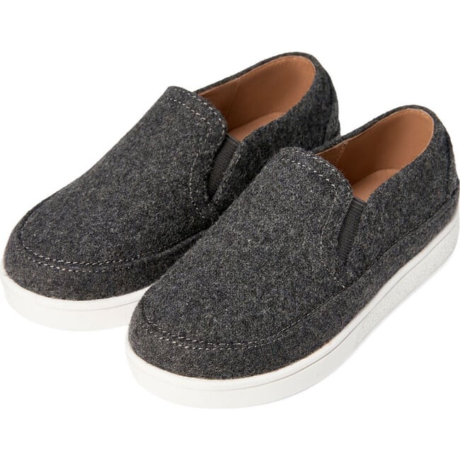 Marty Wool Slip-On Sneakers, Dark Grey - Sneakers - 2