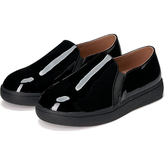 Terry Glossy Leather Slip-On Sneakers, Black - Sneakers - 2