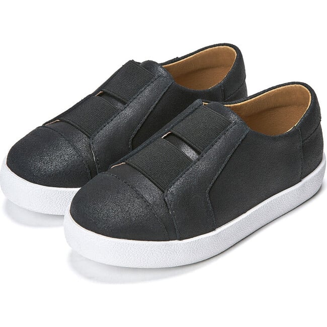 Connor Supple Leather Elasticated Webbing Strap Sneakers, Black - Sneakers - 2