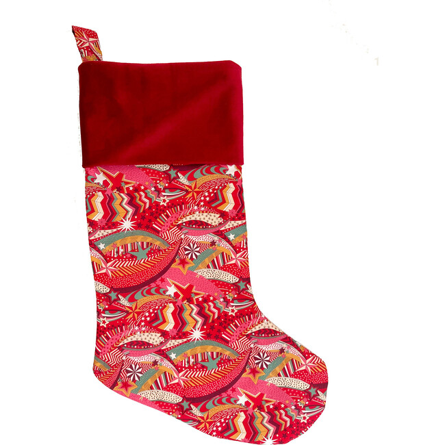 Little Star Red Liberty of London Christmas Stocking