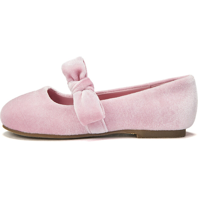 Mia Velvet Bow Strap Mary Jane Shoes, Pink