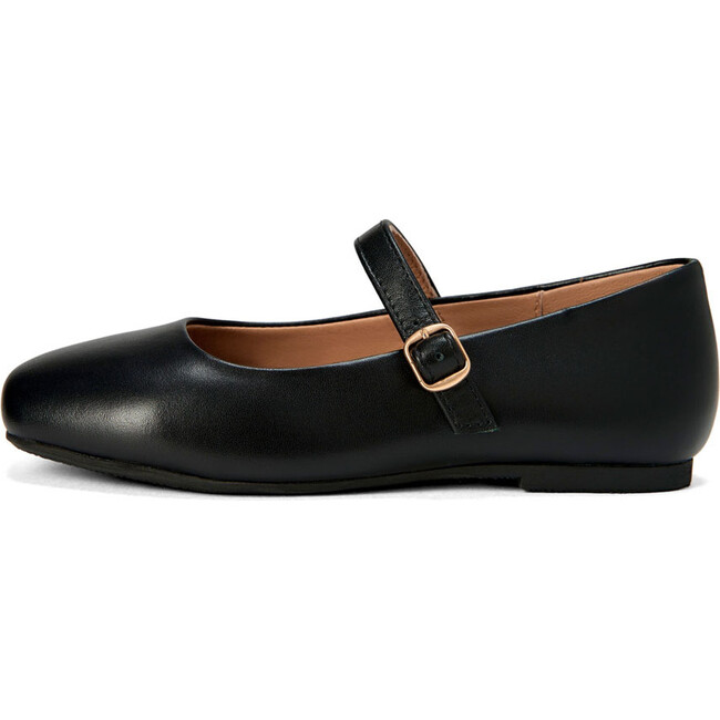 Mandy Rounded Square Toe Mary Jane Ballet Flats, Black