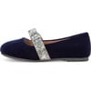 Mia 2.0 Velvet Sparkling Bow Strap Mary Jane Shoes, Navy - Mary Janes - 1 - thumbnail