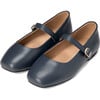 Mandy Rounded Square Toe Mary Jane Ballet Flats, Navy - Flats - 2