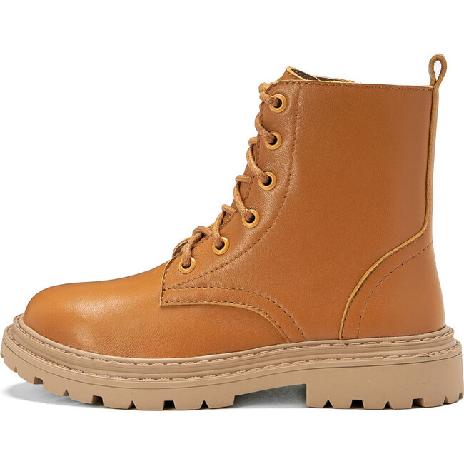 Willow Leather Zipped Combat Boots, Ochre