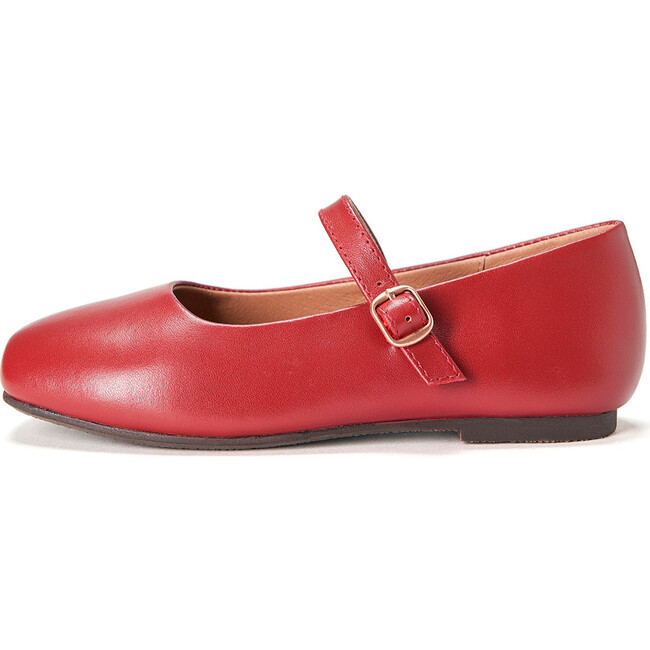 Mandy Rounded Square Toe Mary Jane Ballet Flats, Burgundy