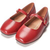 Mandy Rounded Square Toe Mary Jane Ballet Flats, Burgundy - Flats - 2