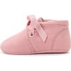 Minime Velvet Pre-Walker Baby Lace-Up Shoes, Pink - Booties - 1 - thumbnail