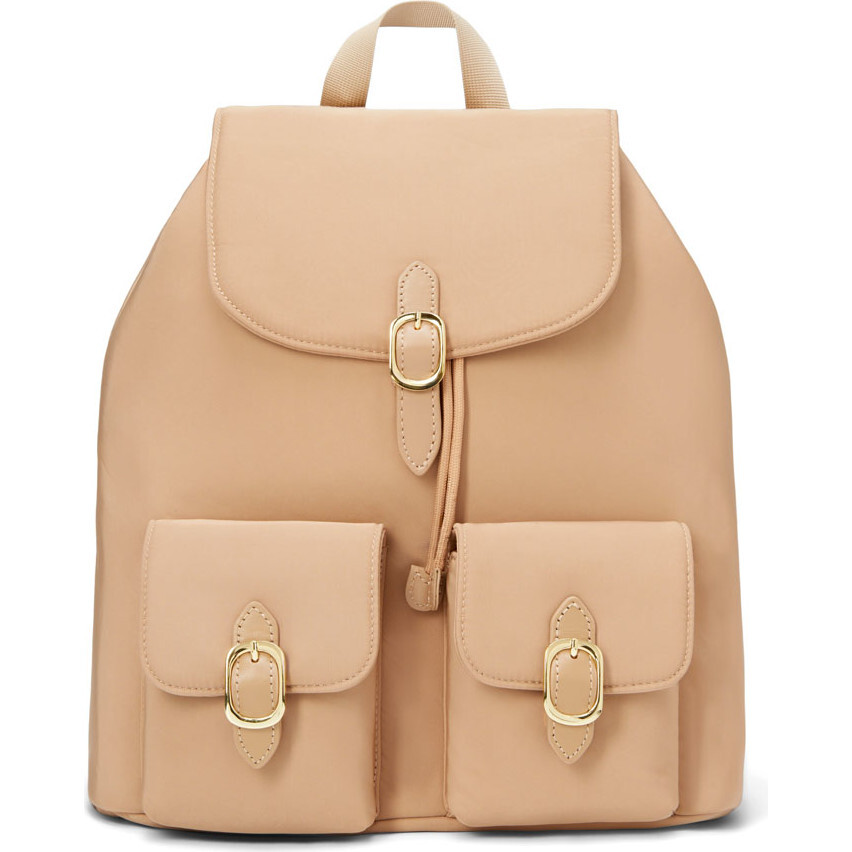 Jamie Multi-Pocket Backpack, Beige - Backpacks - 1