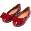 Mina Patent Leather Velvet Bow Flats, Burgundy - Flats - 4