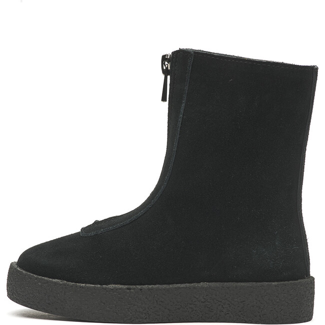 Leah Suede Zipped High Shoes, Black