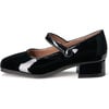 Holly Glossy Leather Heeled Square Toe Mary Jane Shoes, Black - Mary Janes - 1 - thumbnail