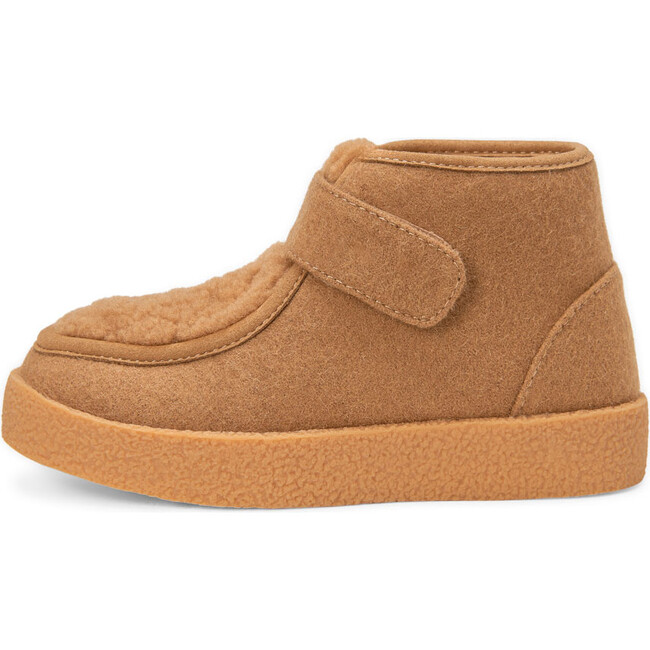 Kai Wool Velcro Strap Ankle Boots, Beige