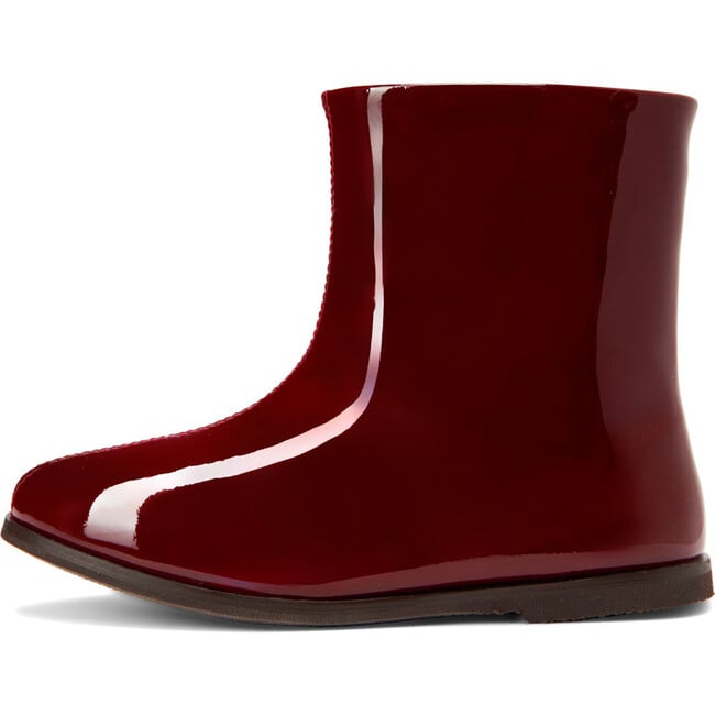 Lila Patent Leather Straight Boots, Burgundy