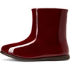 Lila Patent Leather Straight Boots, Burgundy - Boots - 1 - thumbnail