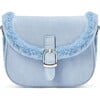 Shae Suede Crossbody Buckled Bag, Blue - Bags - 1 - thumbnail