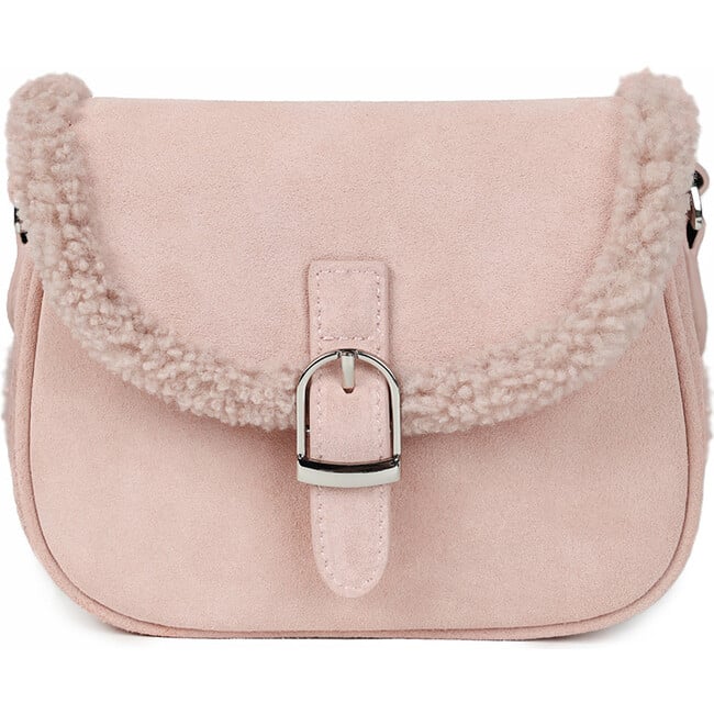 Shae Suede Crossbody Buckled Bag, Pink