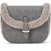 Shae Wool Crossbody Buckled Bag, Grey - Bags - 1 - thumbnail