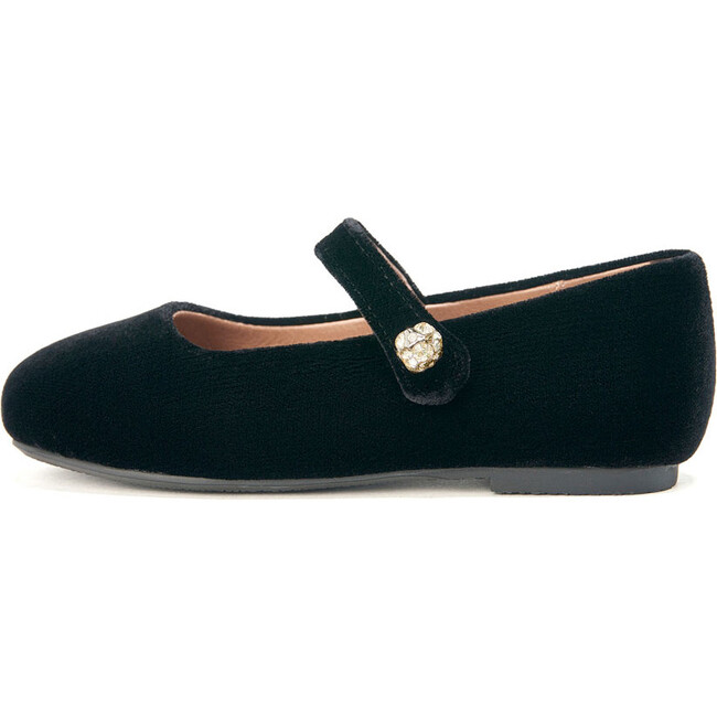 Whitney Velvet Square-Toe Mary Jane Shoes, Black