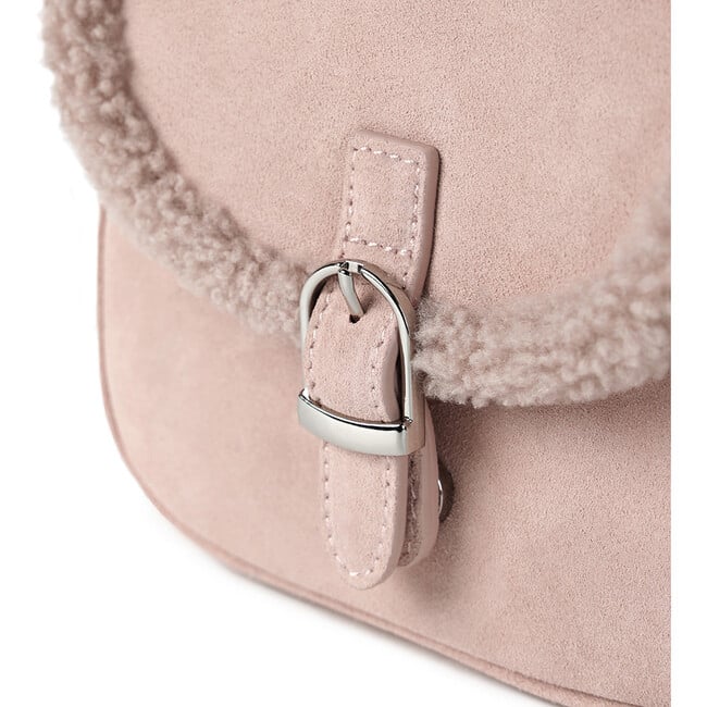 Shae Suede Crossbody Buckled Bag, Pink - Bags - 4