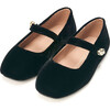 Whitney Velvet Square-Toe Mary Jane Shoes, Black - Mary Janes - 2