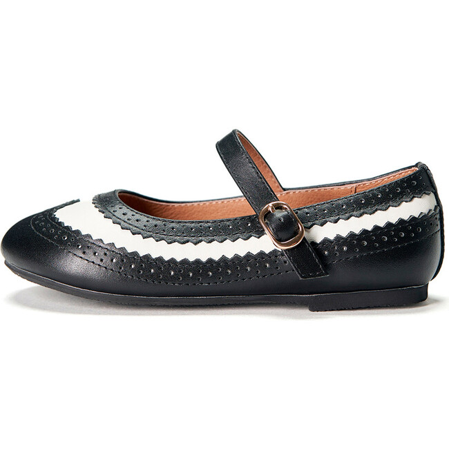 Erica Retro Leather Mary Jane Shoes, Black