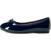 Fannie Glossy Leather Sweet Bow Ballet Flats, Navy - Flats - 1 - thumbnail