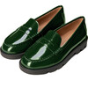 Paula Glossed-Leather Soft Wool Loafers, Green - Loafers - 2