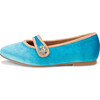 Fifi Velvet Almond Toe Mary Jane Ballerina Shoes, Blue & Beige - Mary Janes - 1 - thumbnail