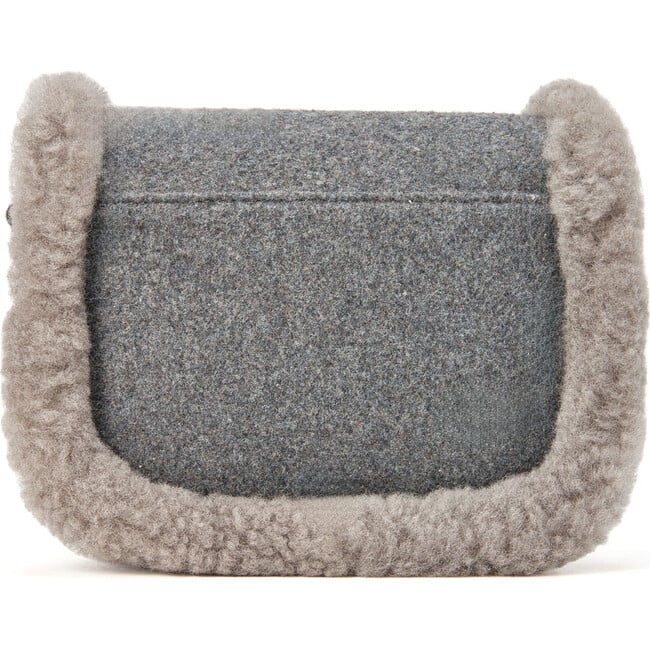 Shae Wool Crossbody Buckled Bag, Grey - Bags - 5