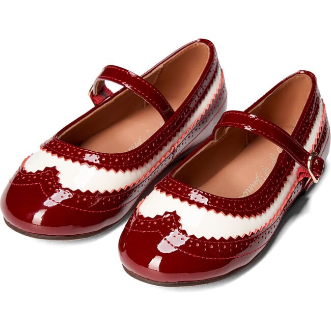 Erica Retro Glossy Patent Leather Mary Jane Shoes, Burgundy - Mary Janes - 2