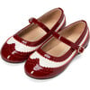 Erica Retro Glossy Patent Leather Mary Jane Shoes, Burgundy - Mary Janes - 3