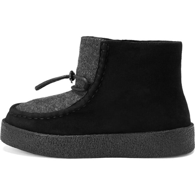 Aspen Wool Suede Boots, Black & Dark Grey