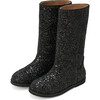 Ann Glitter Straight High Boots, Black - Boots - 2